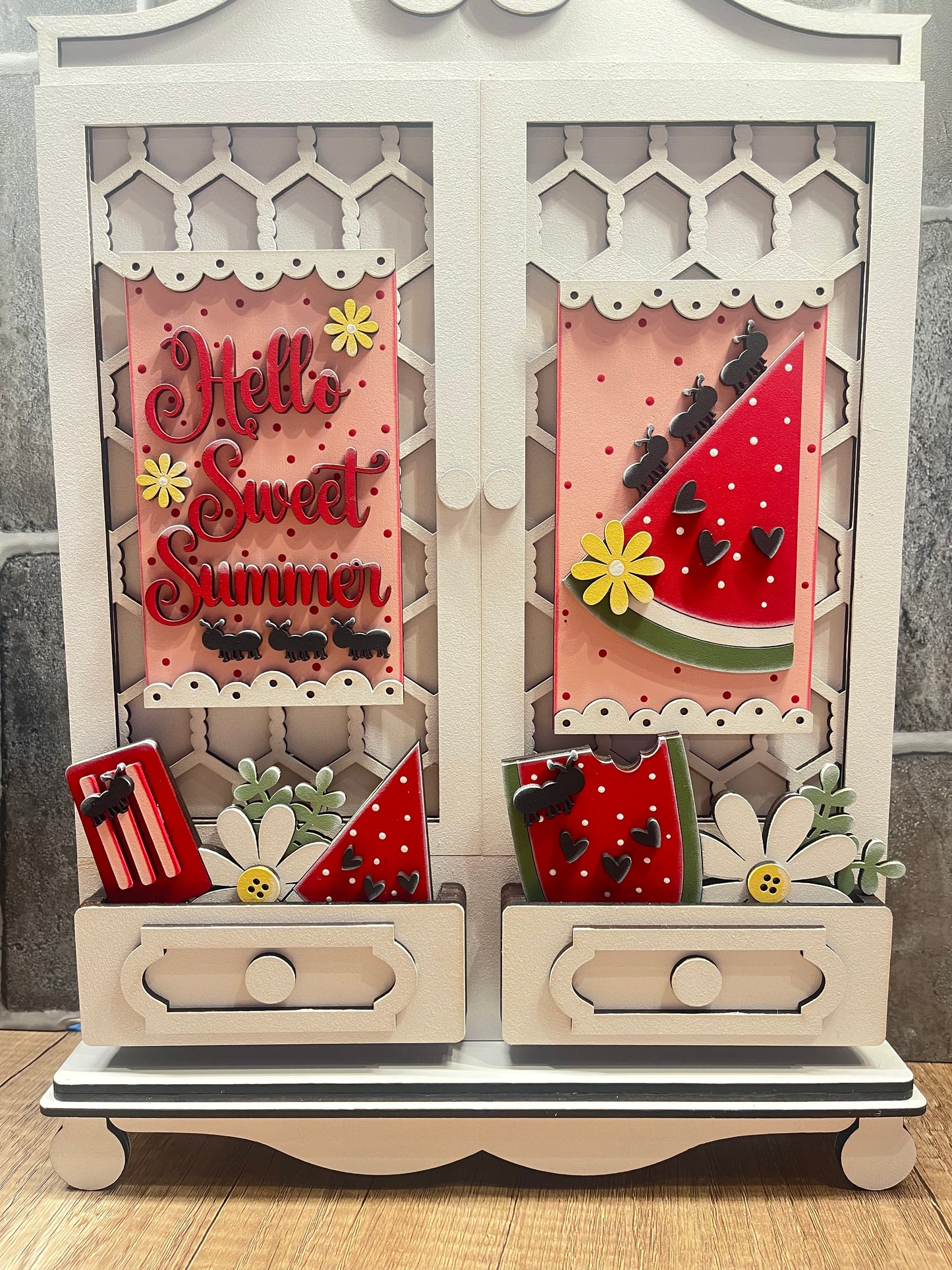 Watermelon Large Cottage Cabinet Insert