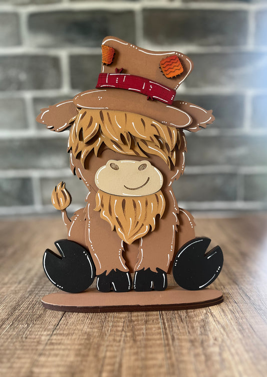 Interchangeable Highland Cow Fall Hat