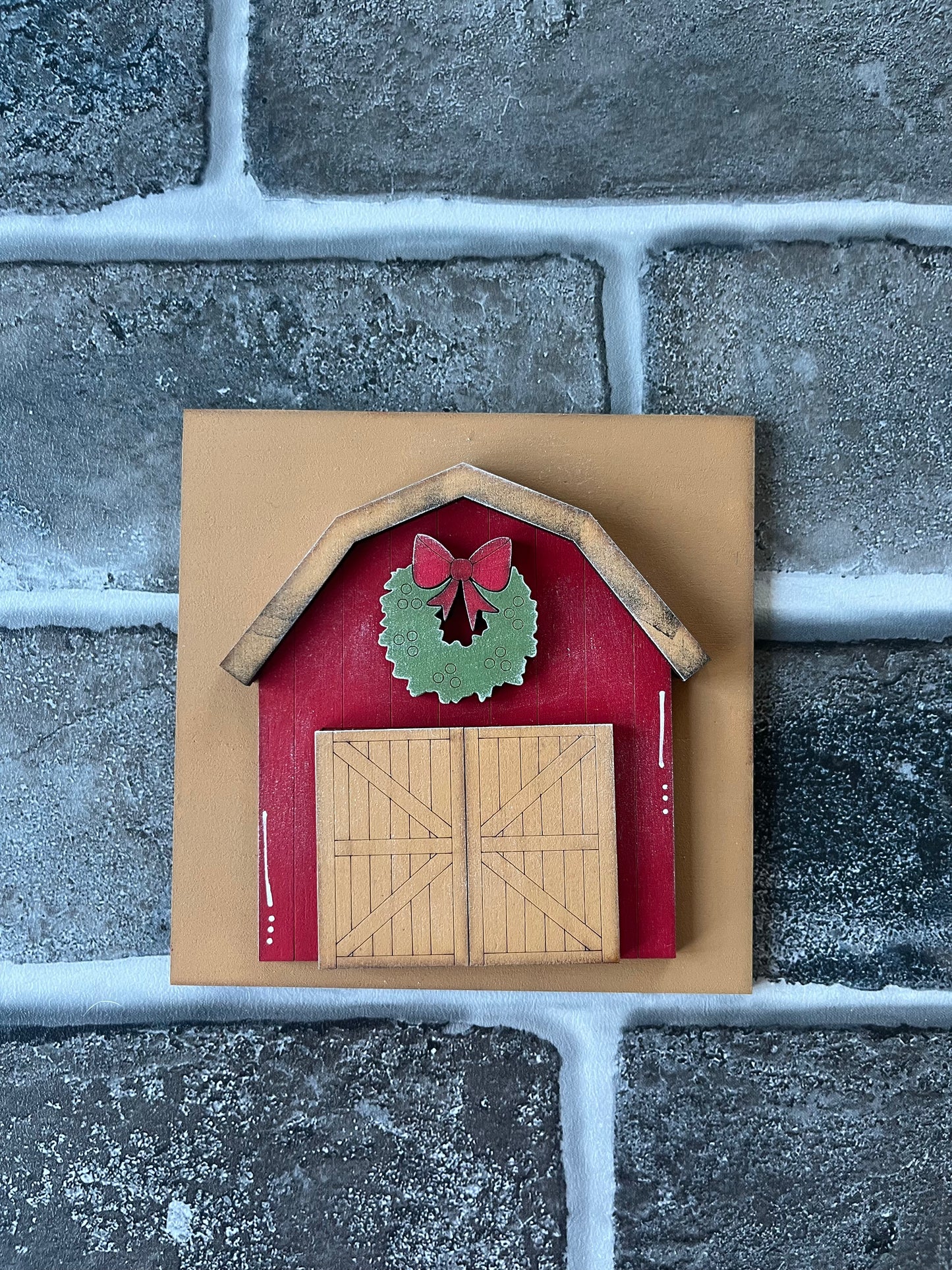 Christmas Barn Ladder Tile