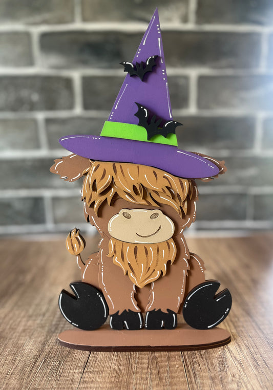 Interchangeable Highland Cow Bat Witch's Hat