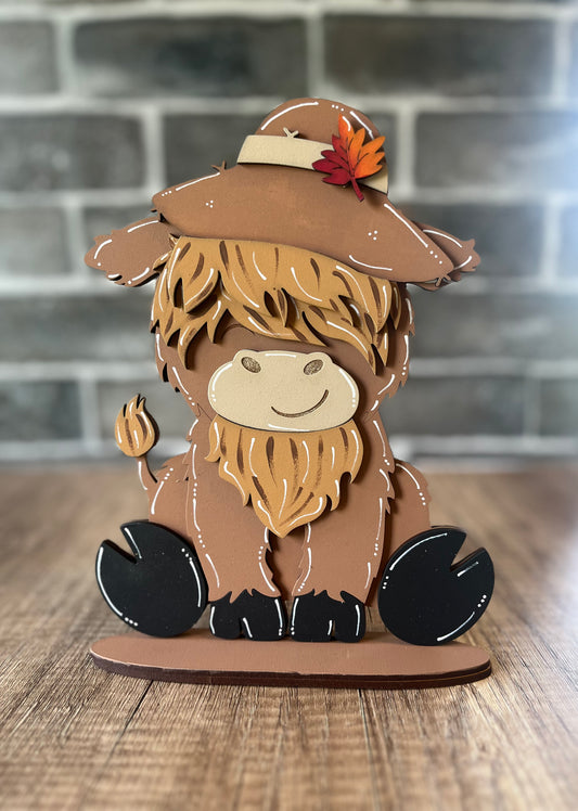 Interchangeable Highland Cow Fall Leaf Hat