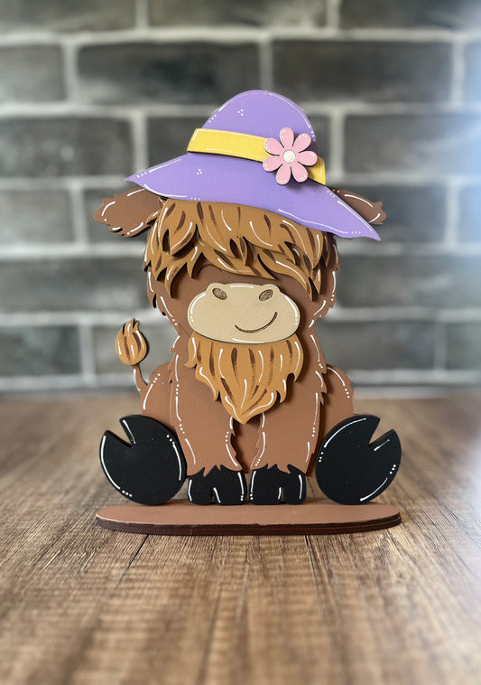 Interchangeable Highland Cow Flower Hat