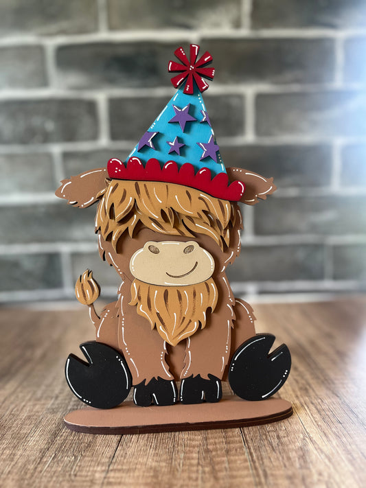 Interchangeable Highland Cow Party Hat