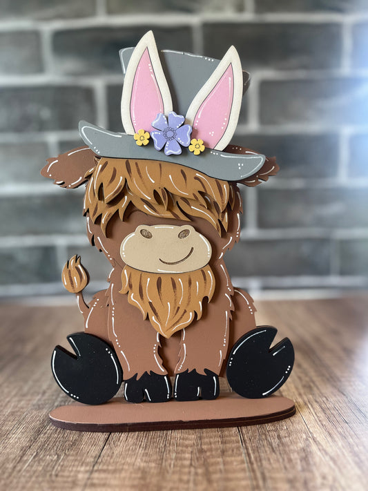Interchangeable Highland Cow Bunny Top Hat