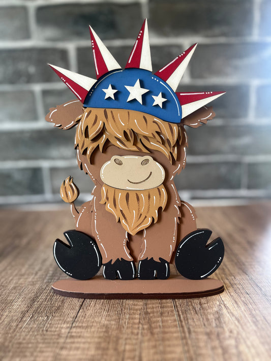 Interchangeable Highland Cow 4th July Hat