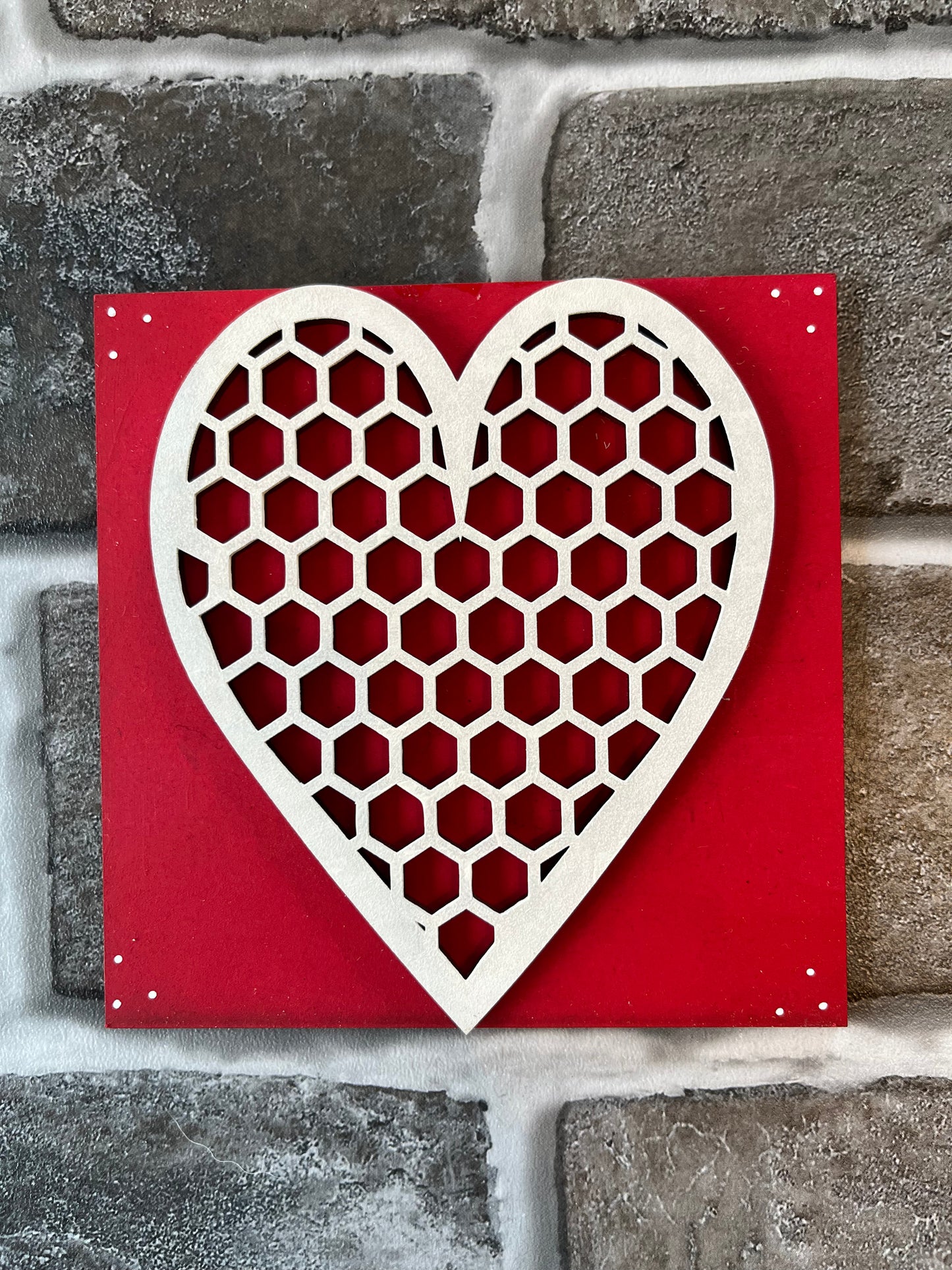 Honeycomb Heart Valentine's Ladder Tile