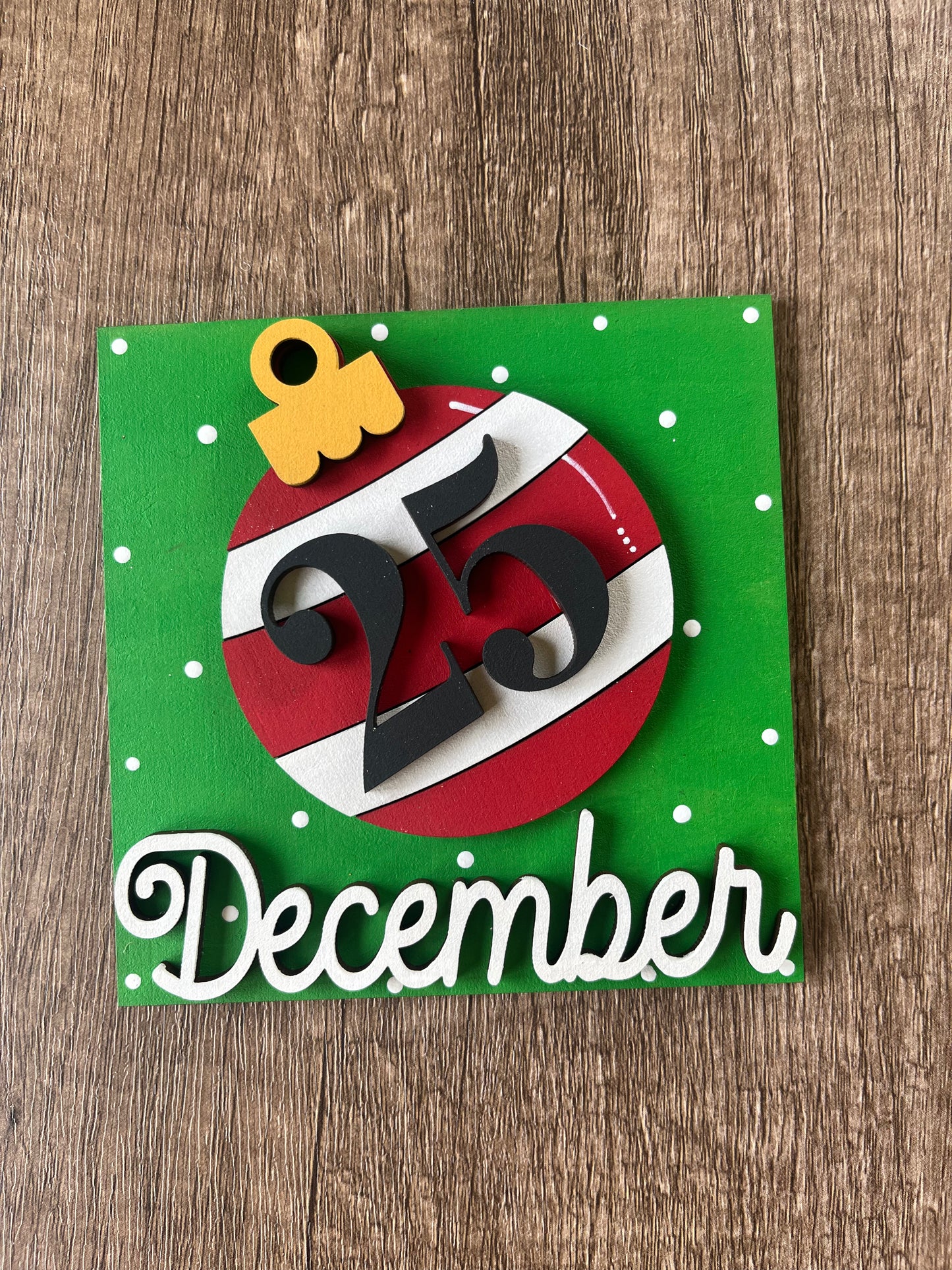 December Ornament Ladder Tile