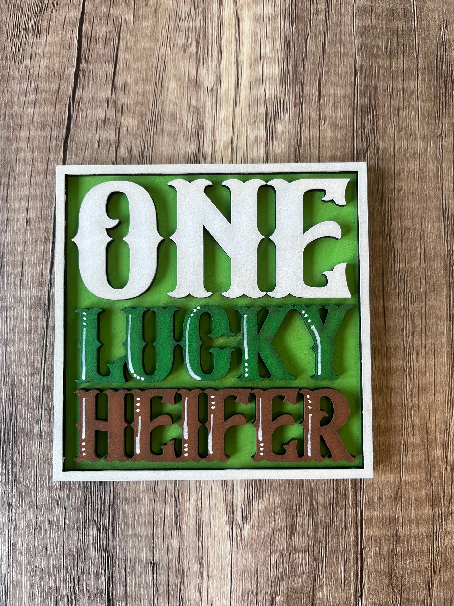 One Lucky Heifer Ladder Tile