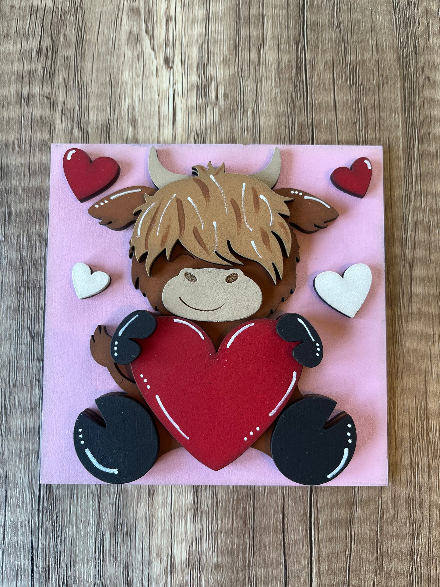 Heart Highland Cow Ladder Tile
