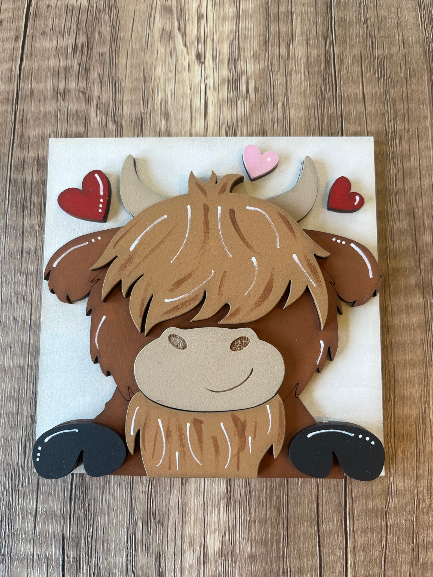 Valentine's Highland Cow Ladder Tile