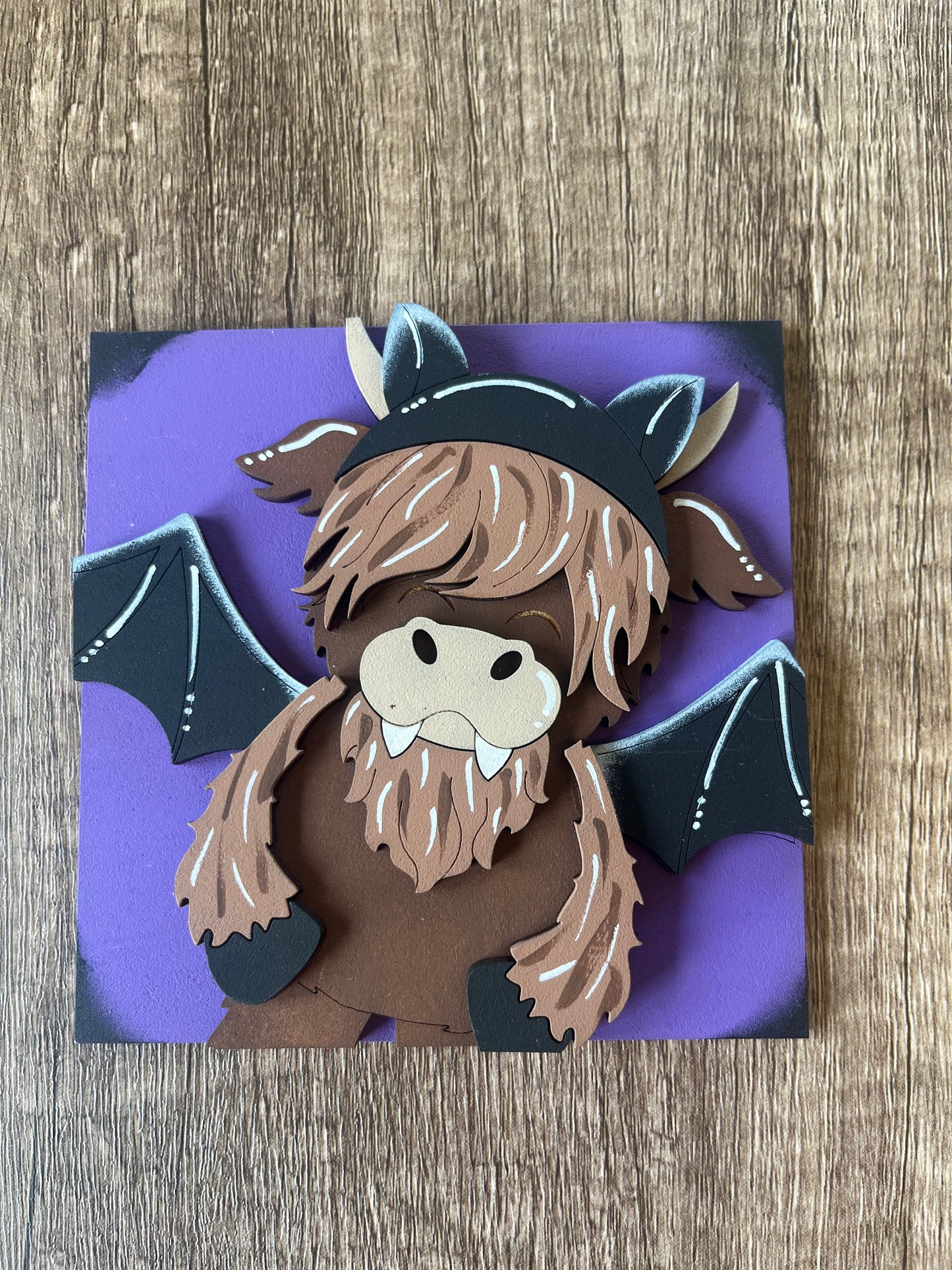 Bat Highland Cow Ladder Tile