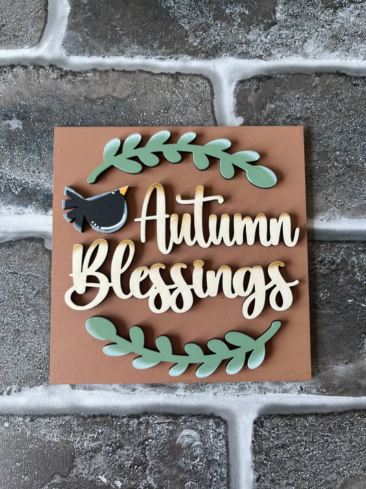 Autumn Blessings Ladder Tile