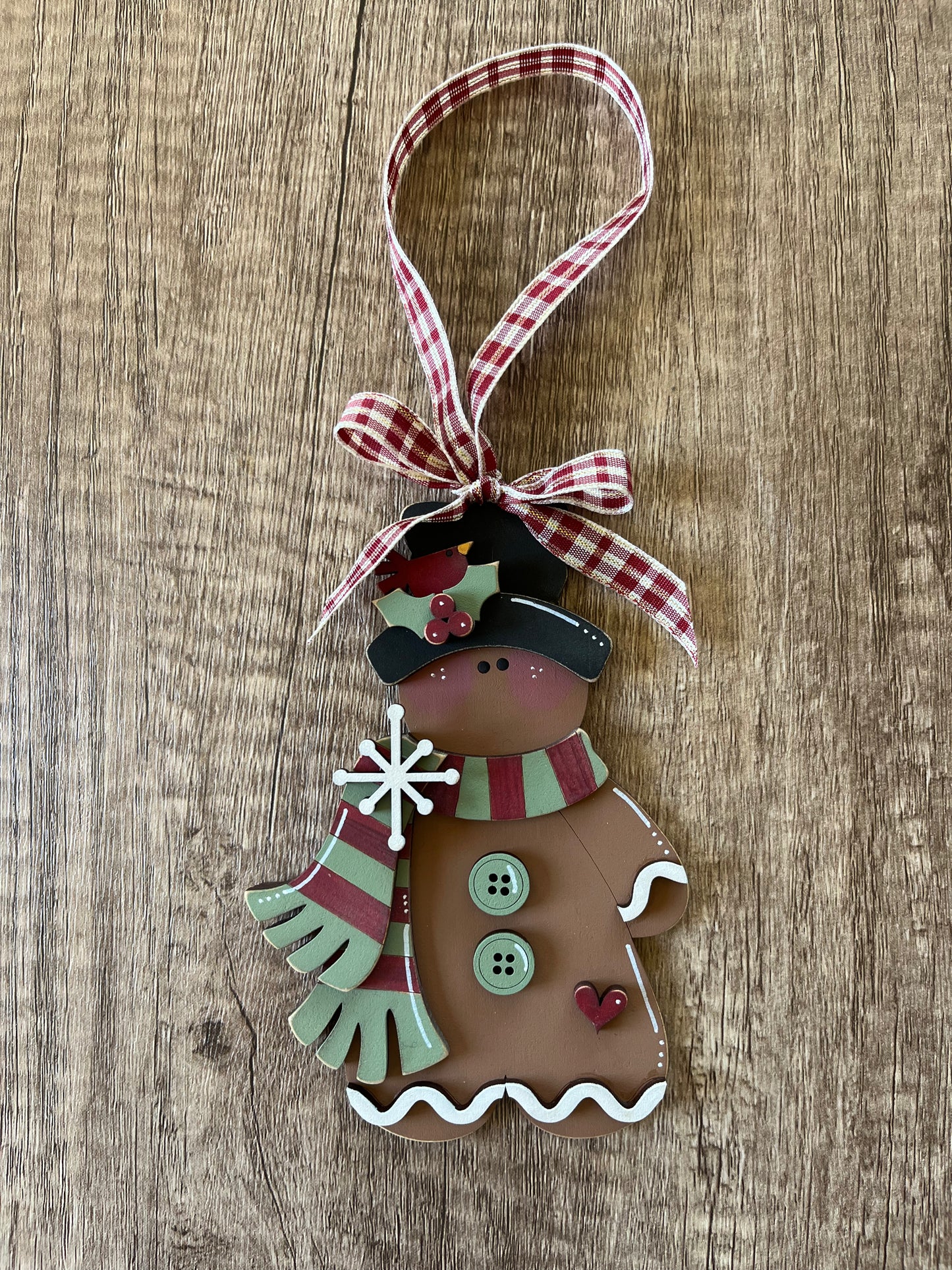 Gingerbread Boy Scarf Ornament