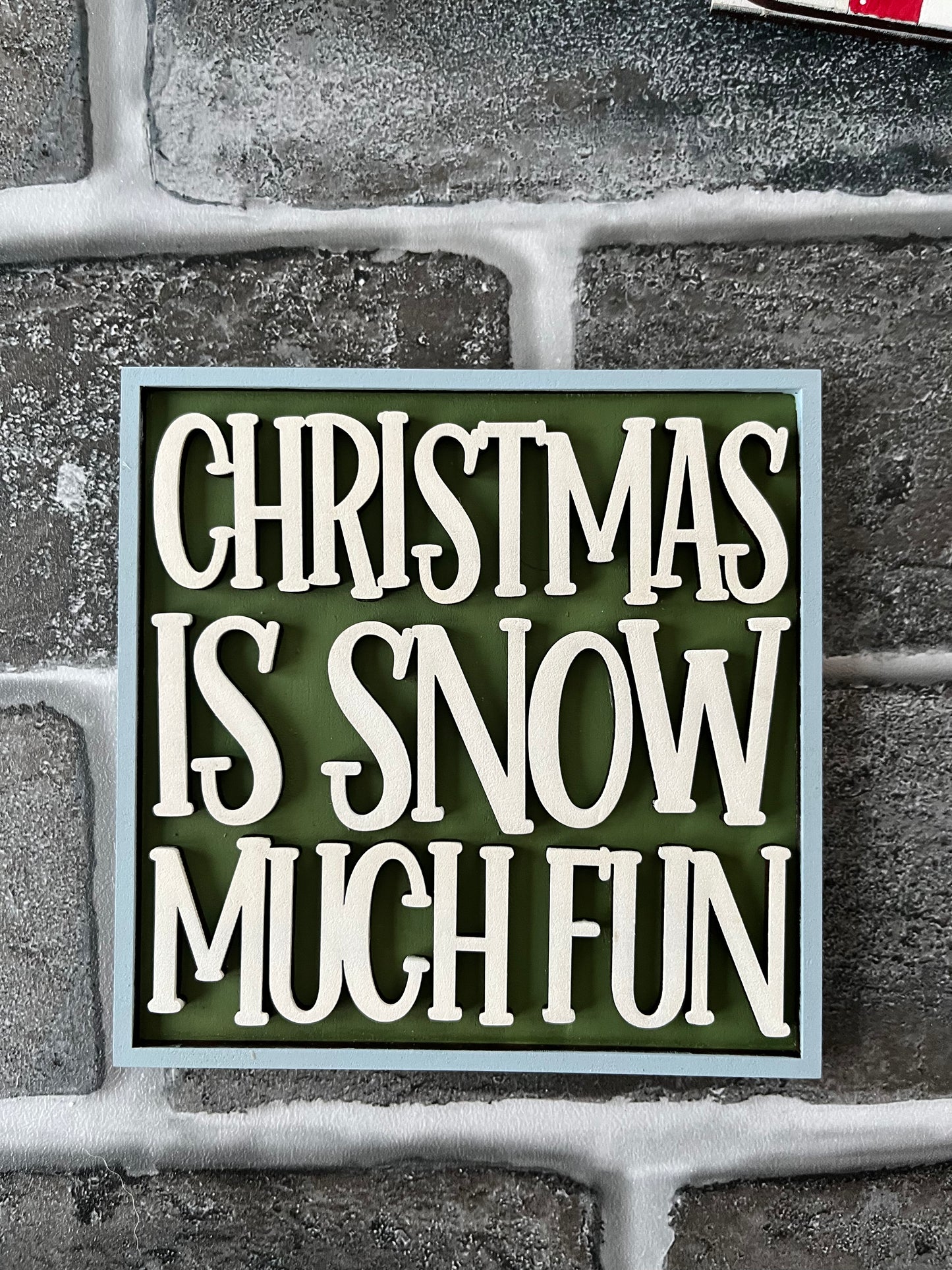 Christmas Snow Fun Ladder Tile