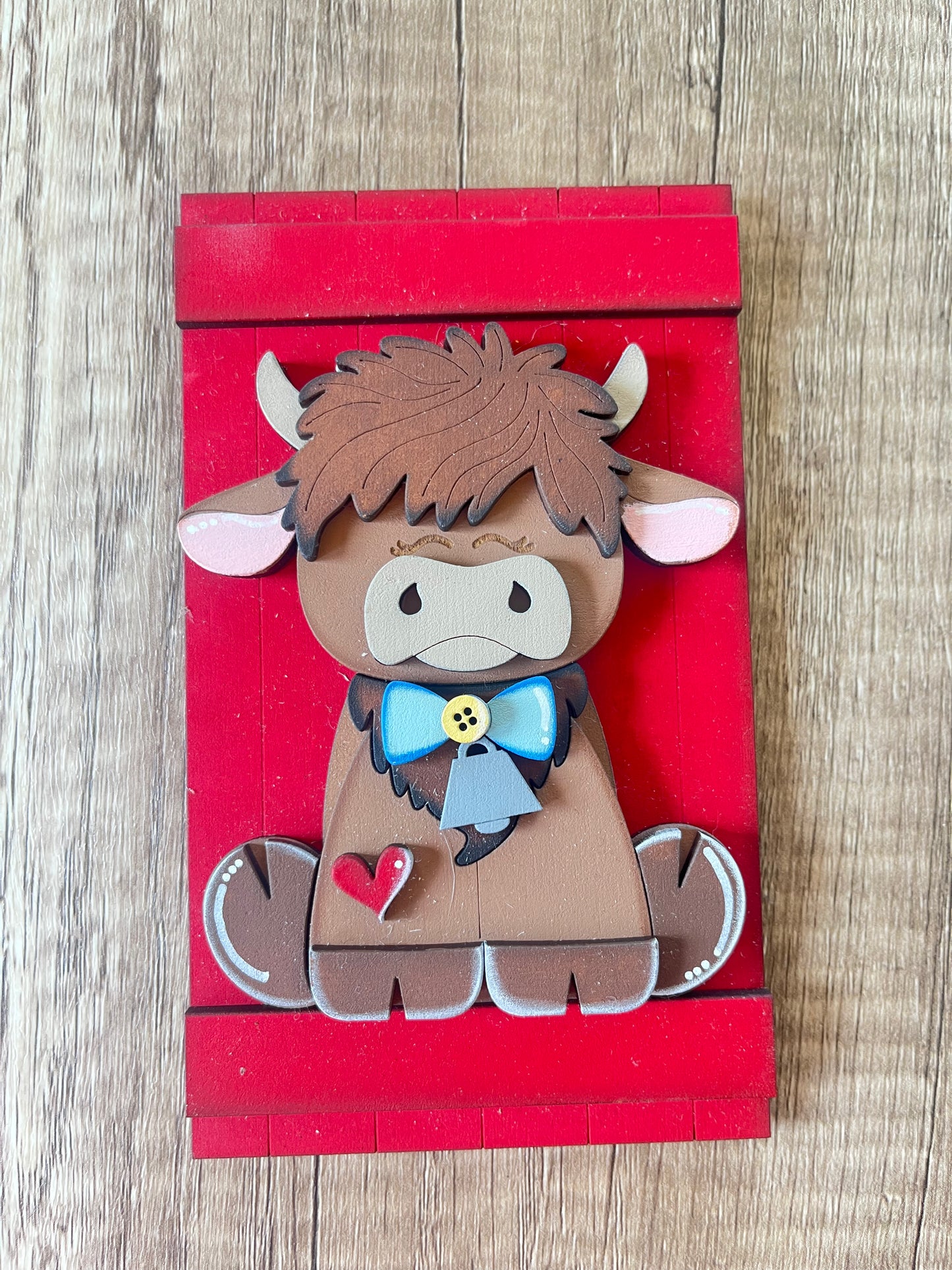 Boy Highland Cow Cottage Cabinet Insert