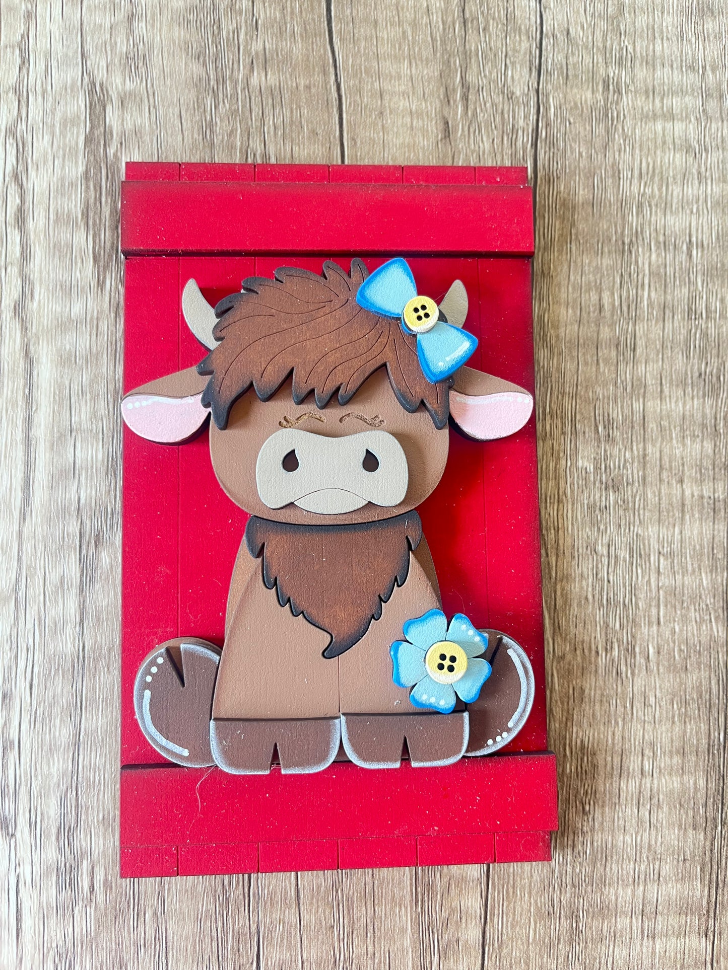 Girl Highland Cow Cottage Cabinet Insert