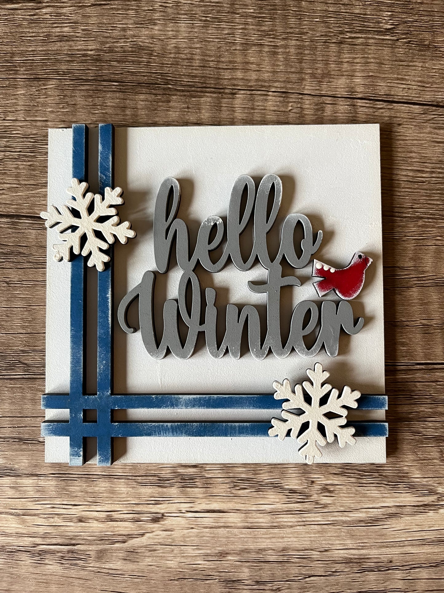 Hello Winter Ladder Tile