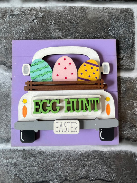 Egg Hunt Easter Truck Ladder Tile