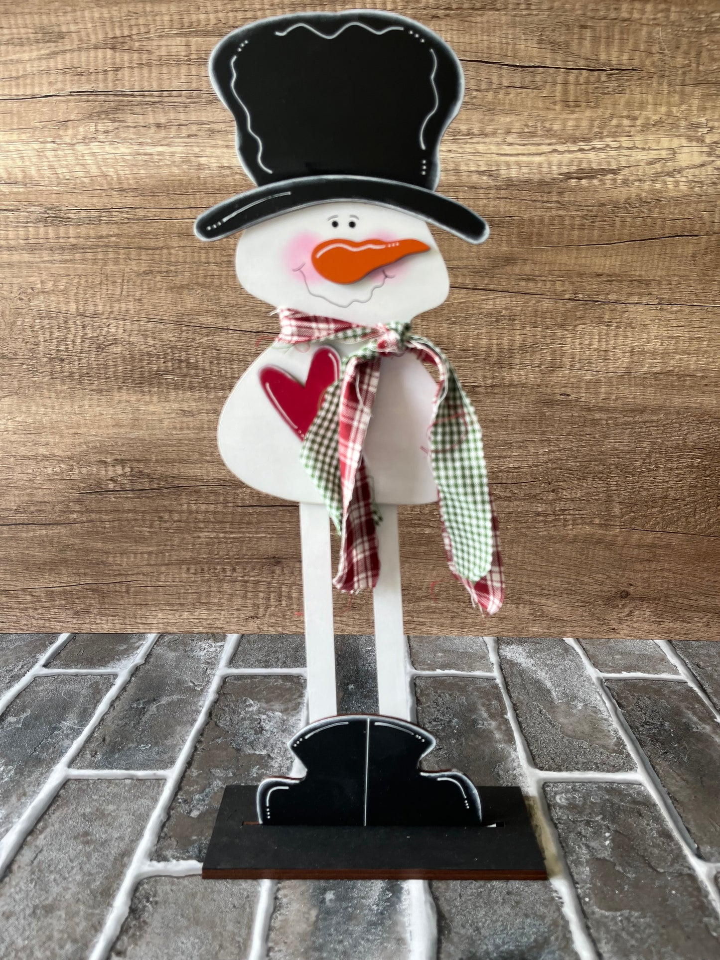 Whimsical Long Leg Snowman Shelf Sitter