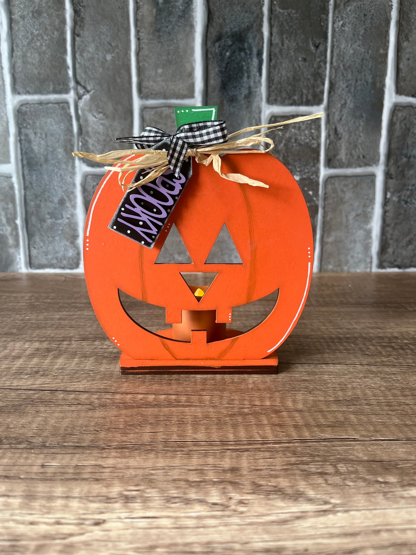Pumpkin Votive Holder Shelf Sitter