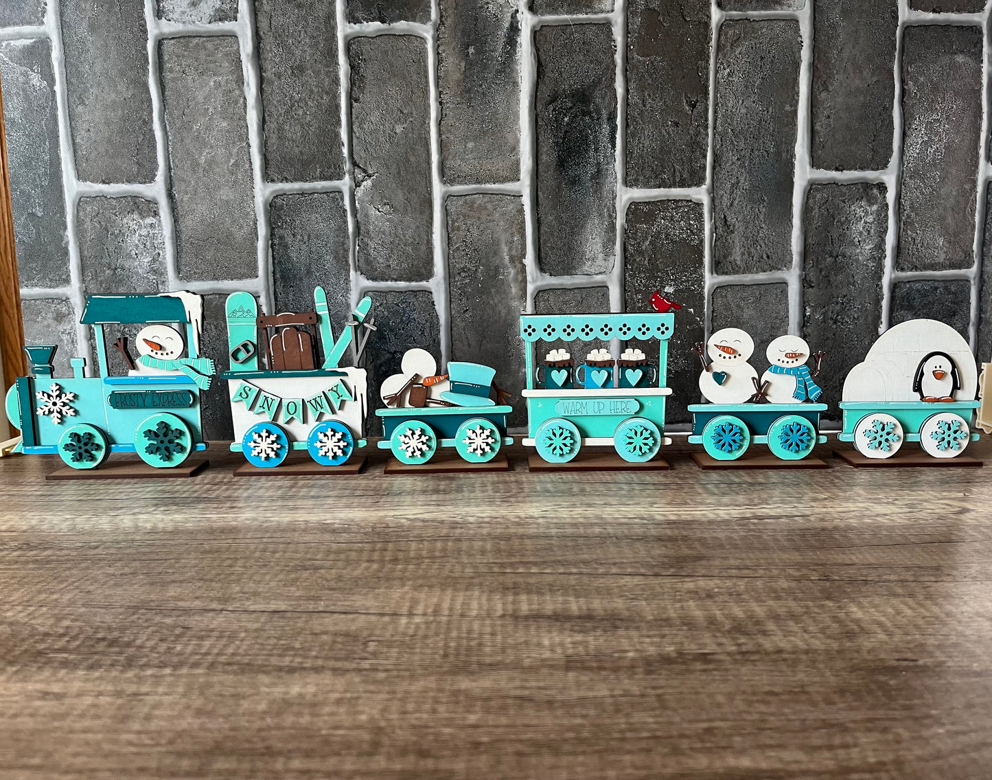 Snowman Train Shelf Sitter