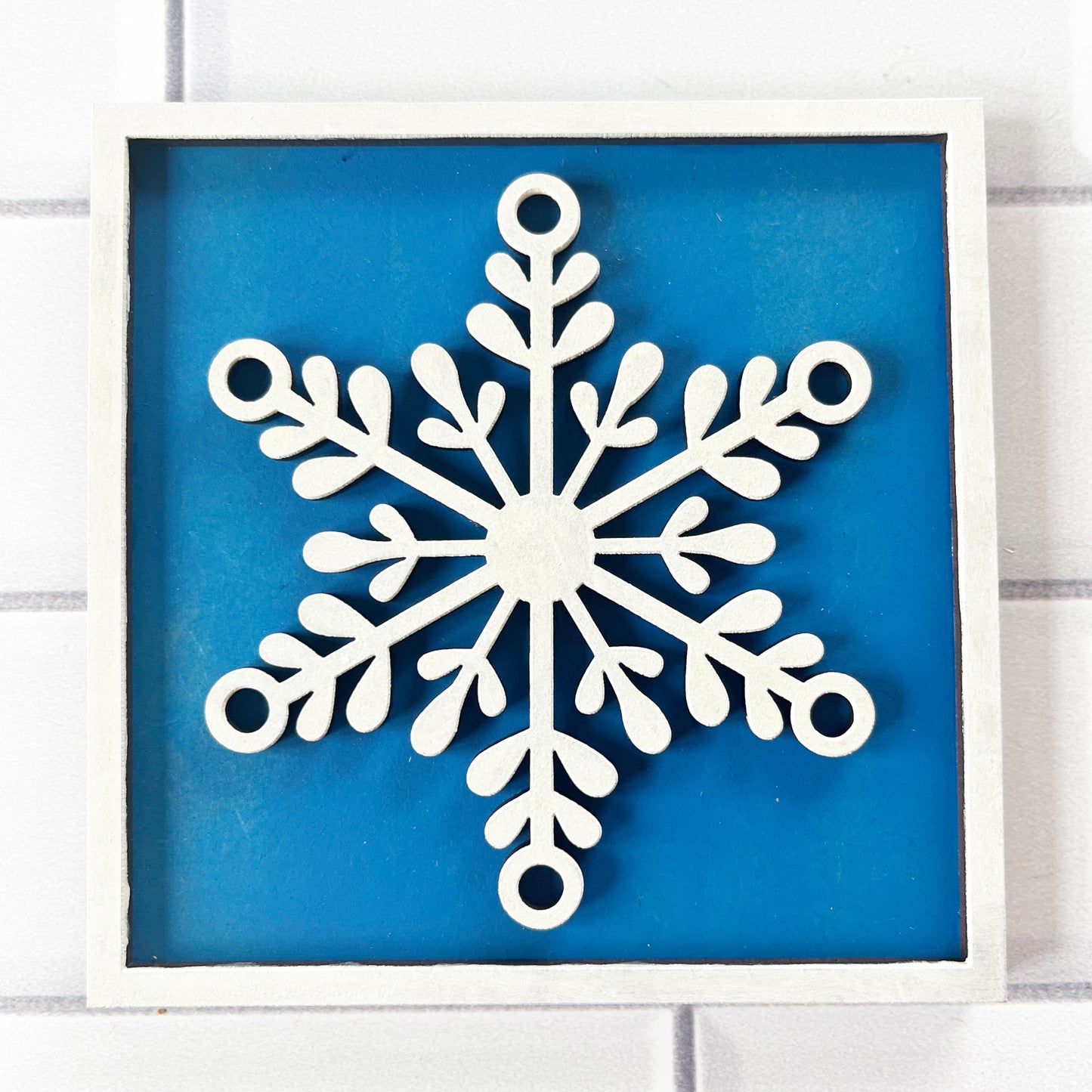 Blue Snowflake Ladder Tile