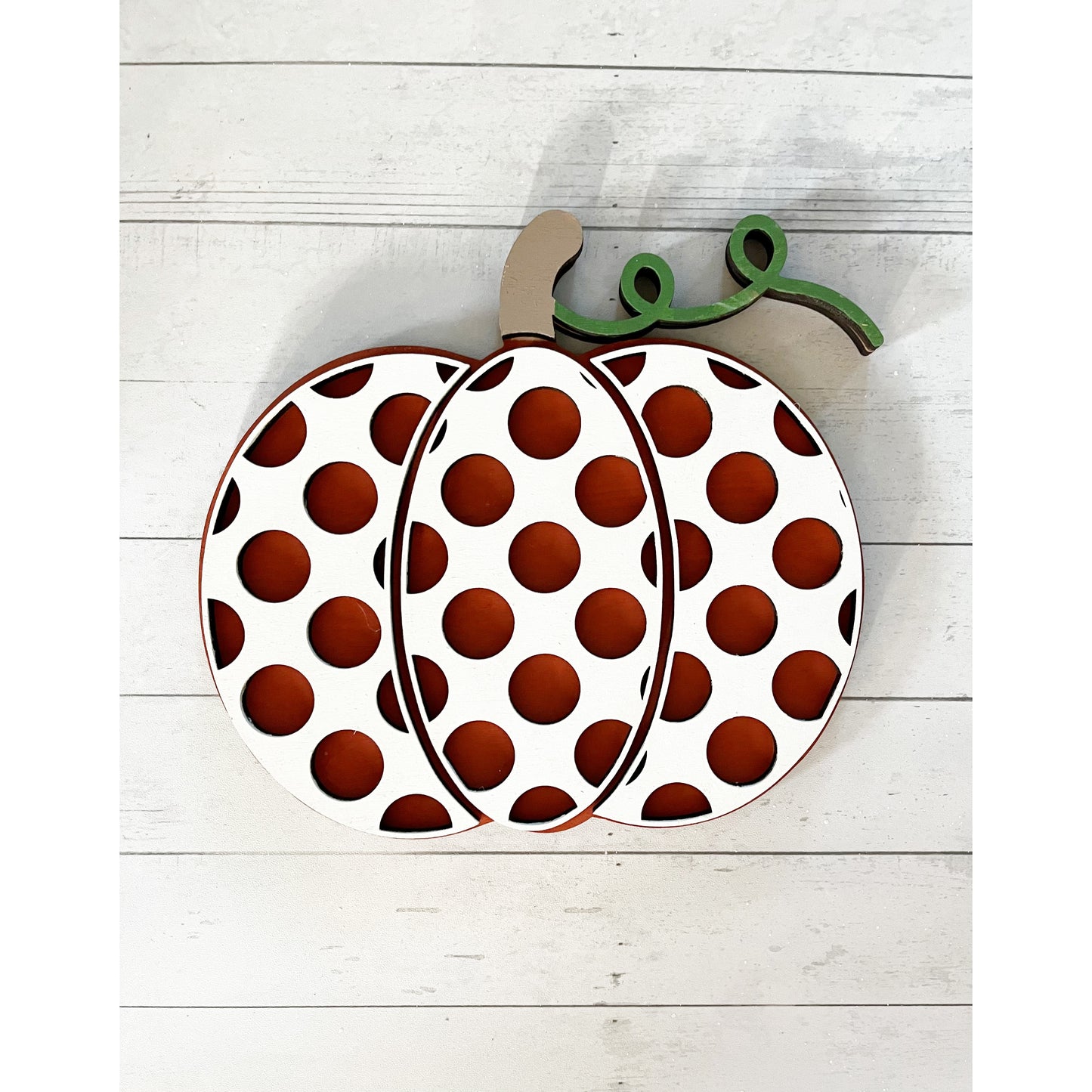 Polka Dot Pumpkin Shelf Sitter