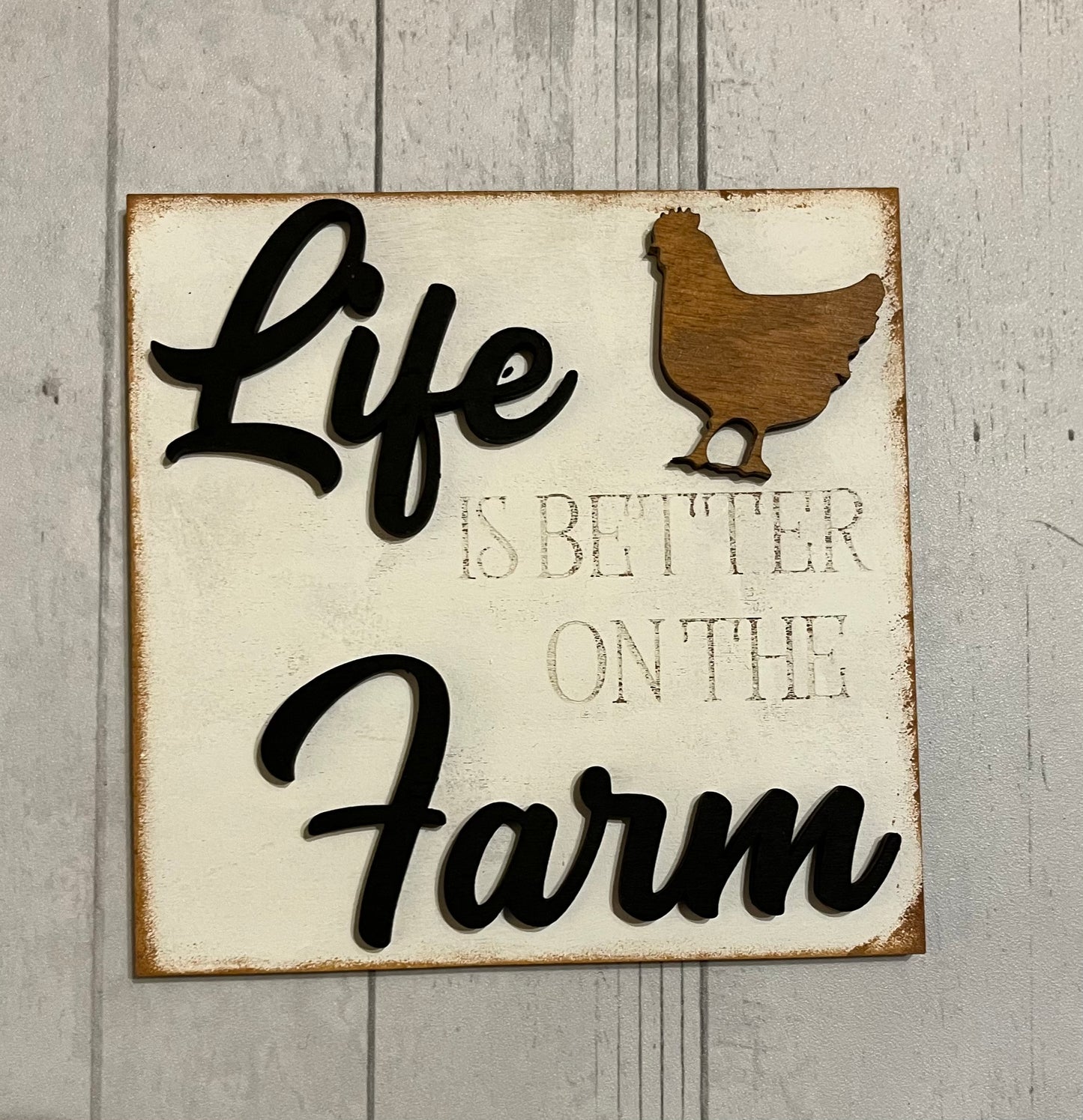 Life on the Farm Ladder Tile