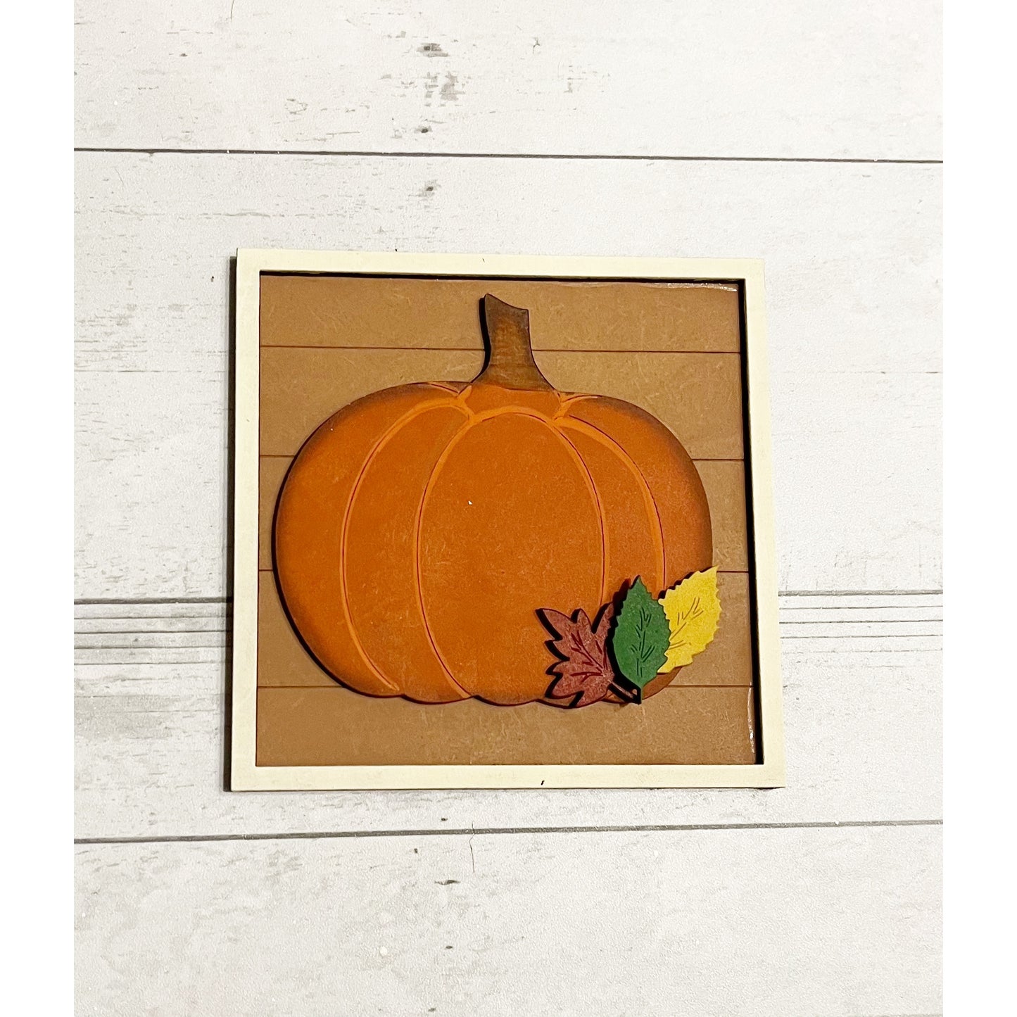 Framed Pumpkin Ladder Tile