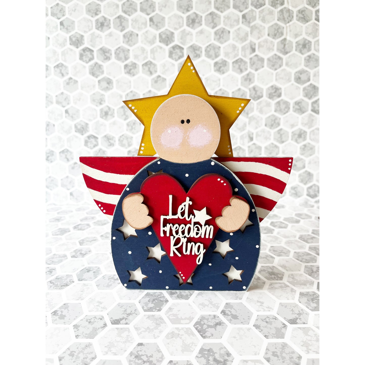 Patriotic Angel Shelf Sitter
