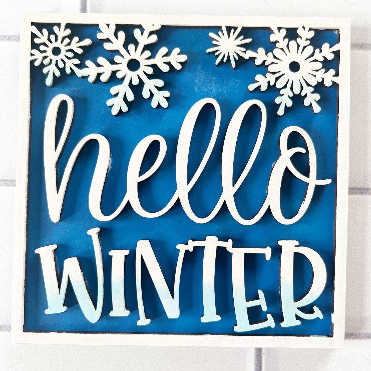 Hello Winter Ladder Tile