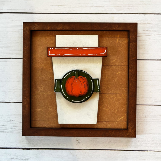 Pumpkin Coffee Cup Ladder Tile