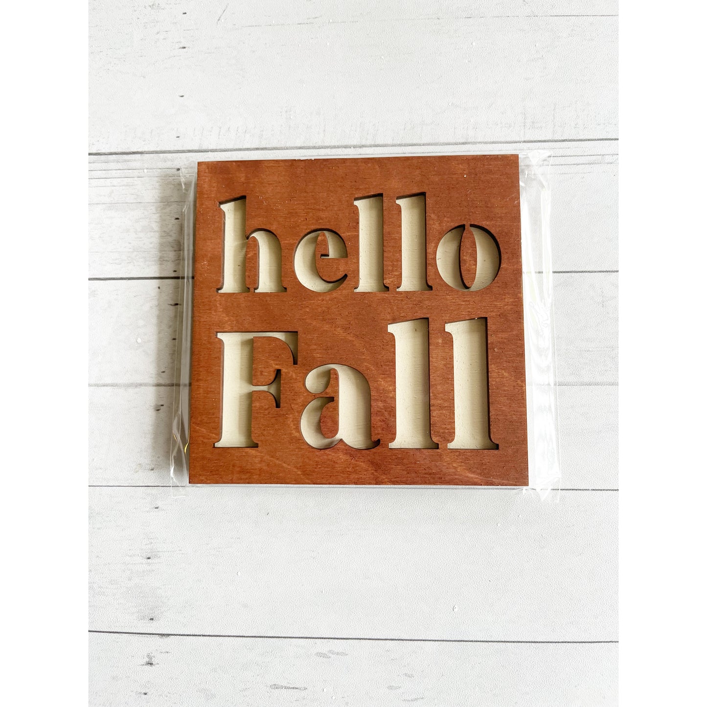 Hello Fall Stencil Ladder Tile
