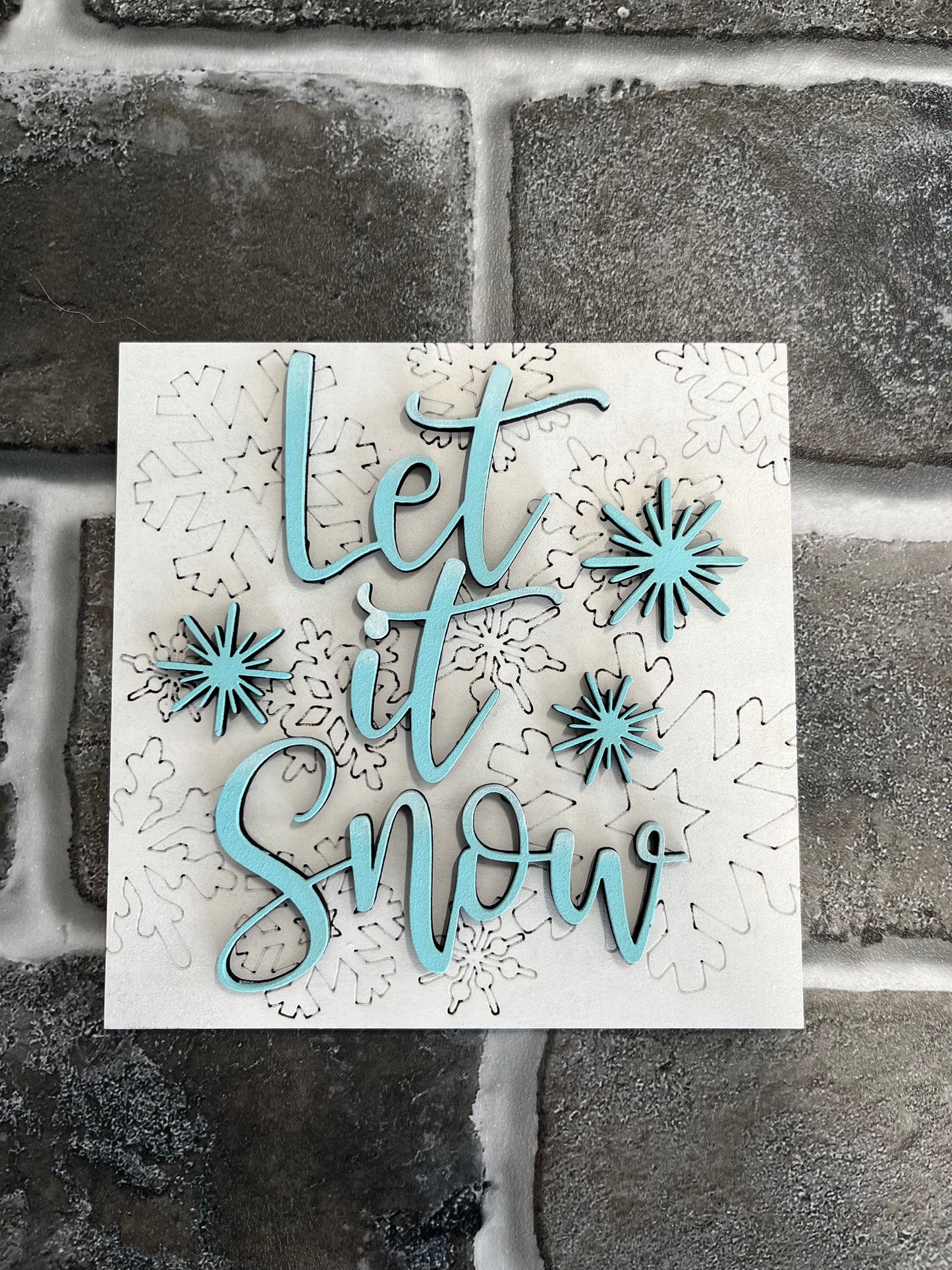 Let It Snow Ladder Tile