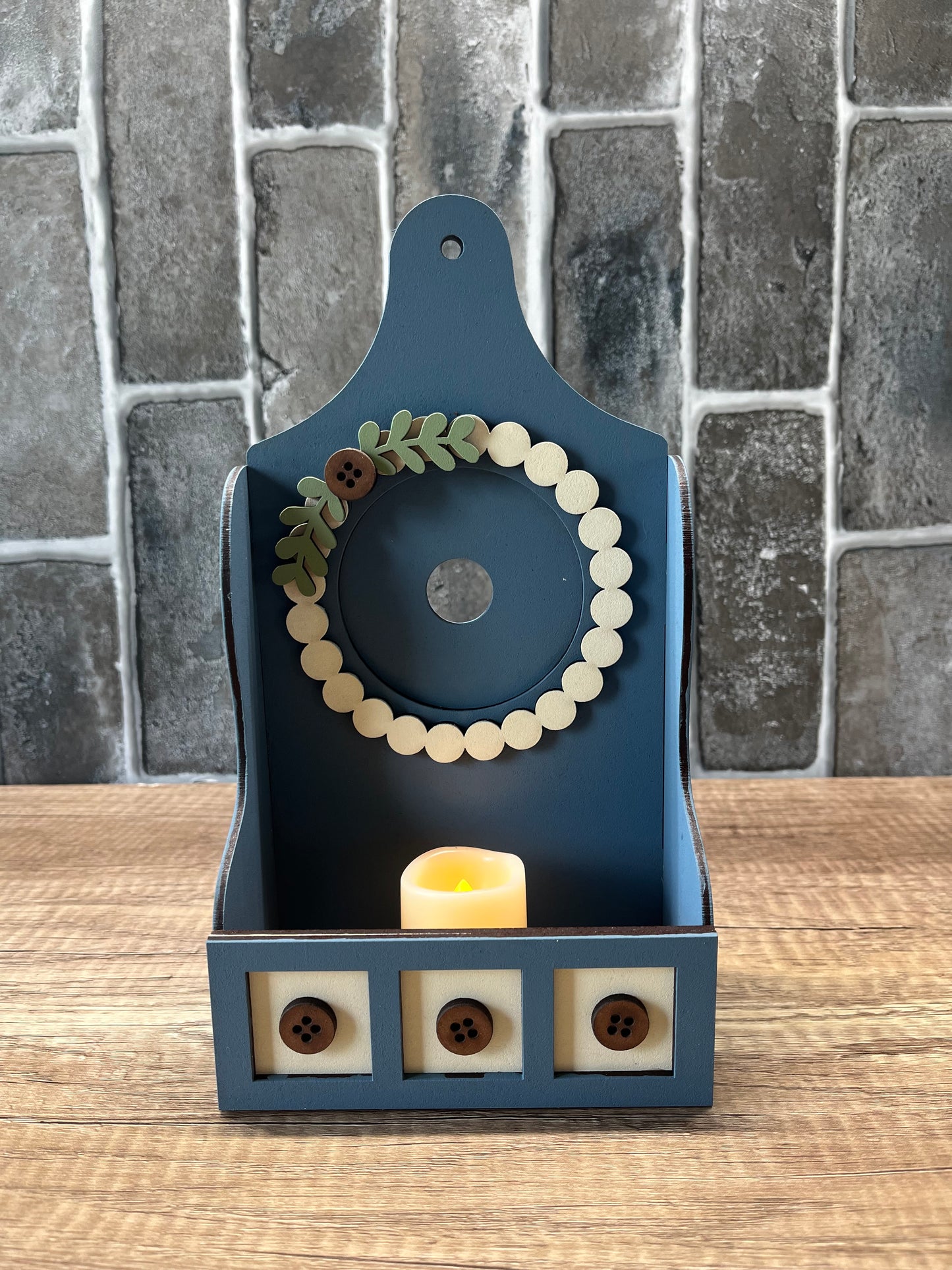 Shaker Box Tea Light Seasonal Round Frame