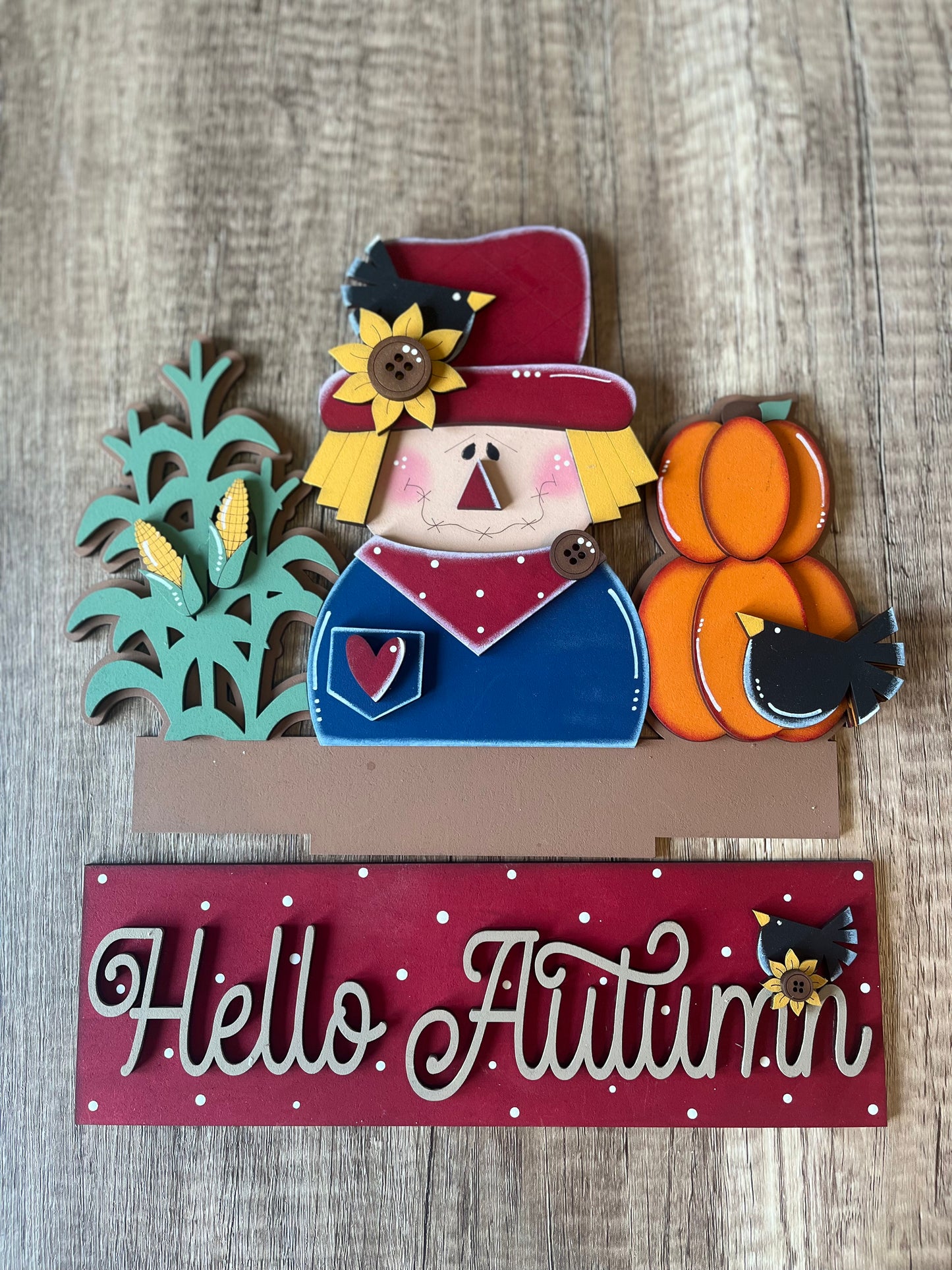 Autumn Scarecrow Window Box Insert