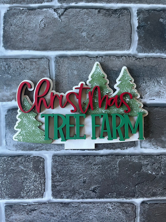 Christmas Tree Farm Basket Insert