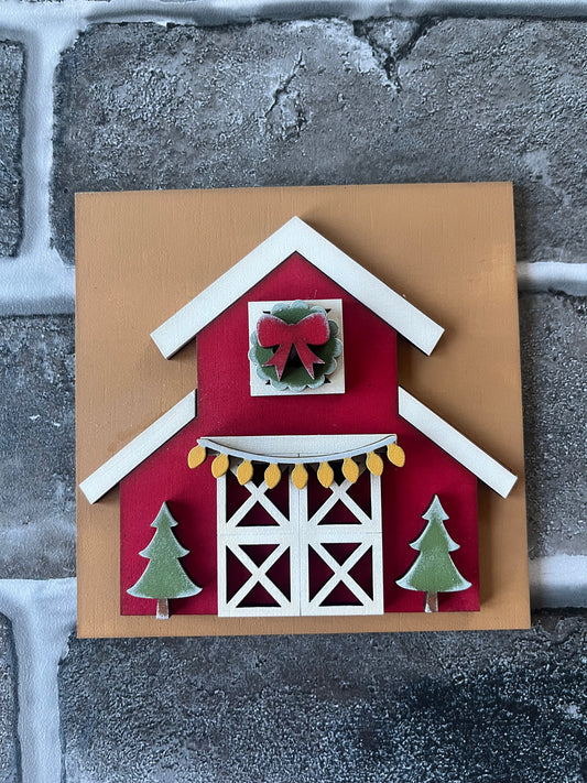 Christmas Barn Ladder Tile