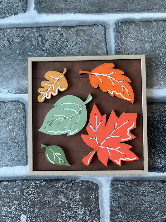 Framed Autumn Leaves Ladder Tile