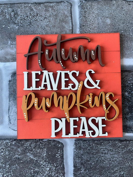 Autumn Leaves Pumpkin Ladder Tile