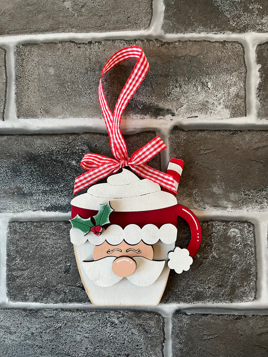 Santa Cocoa Cup GIFT CARD ORNAMENT