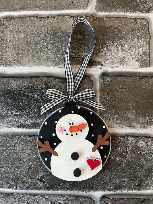 Snowman Heart Ornament