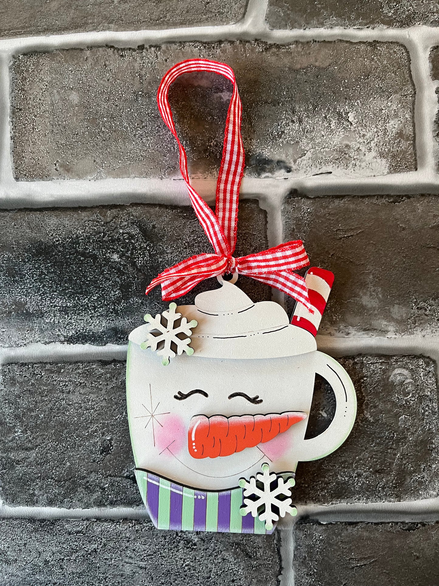 Snowman Cocoa Cup GIFT CARD ORNAMENT