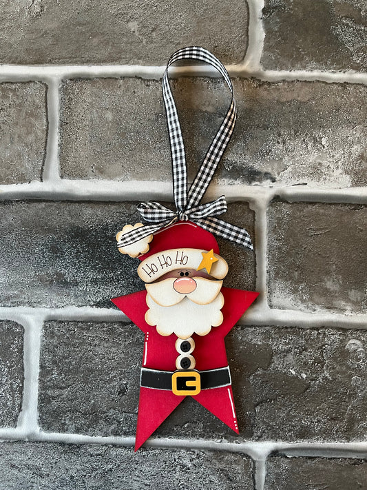 Ho Ho Ho Santa Star Ornament