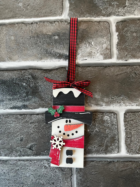 Red Scarf Snowman Ornament