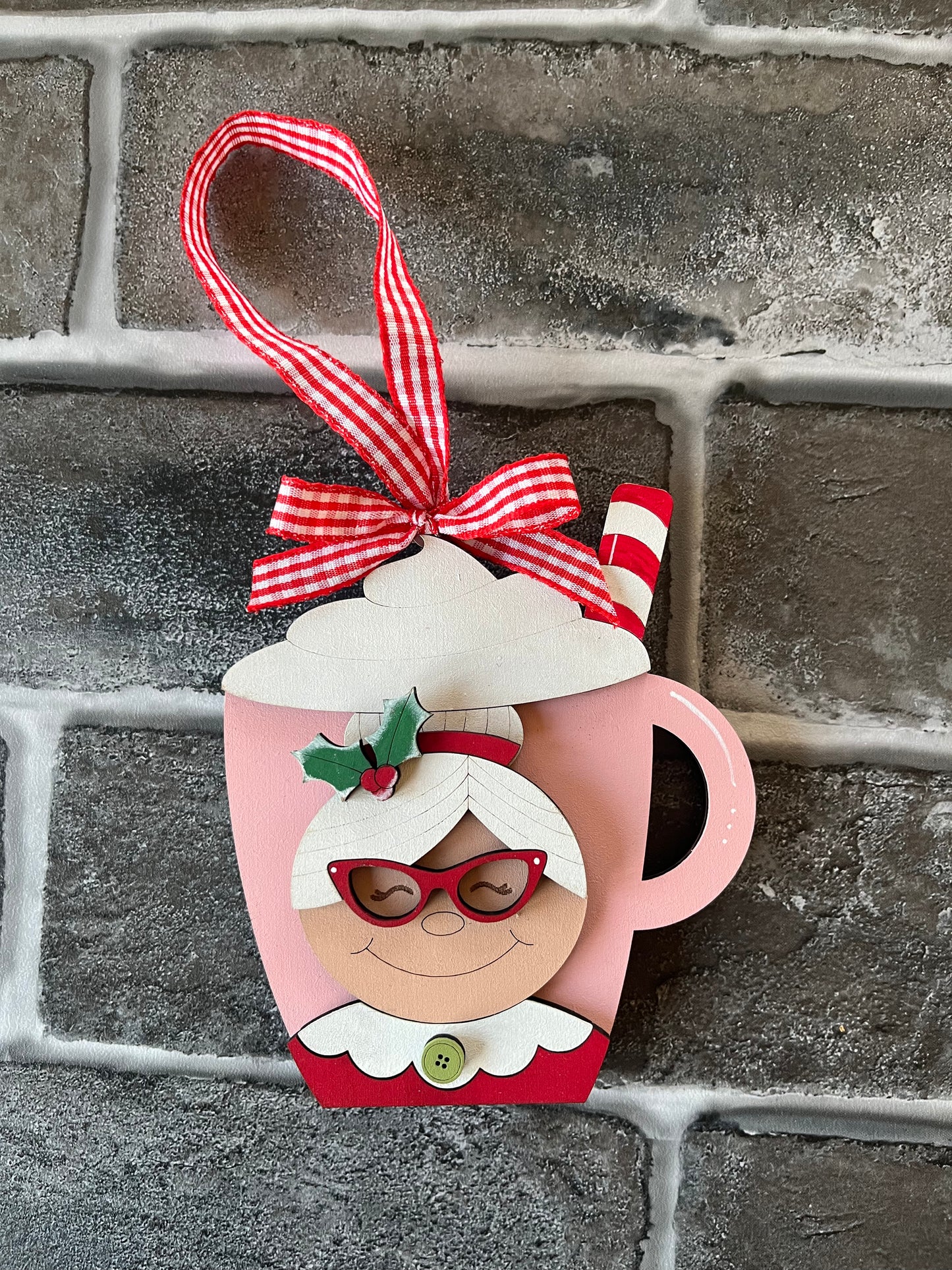 Mrs. Claus Cocoa Cup GIFT CARD ORNAMENT