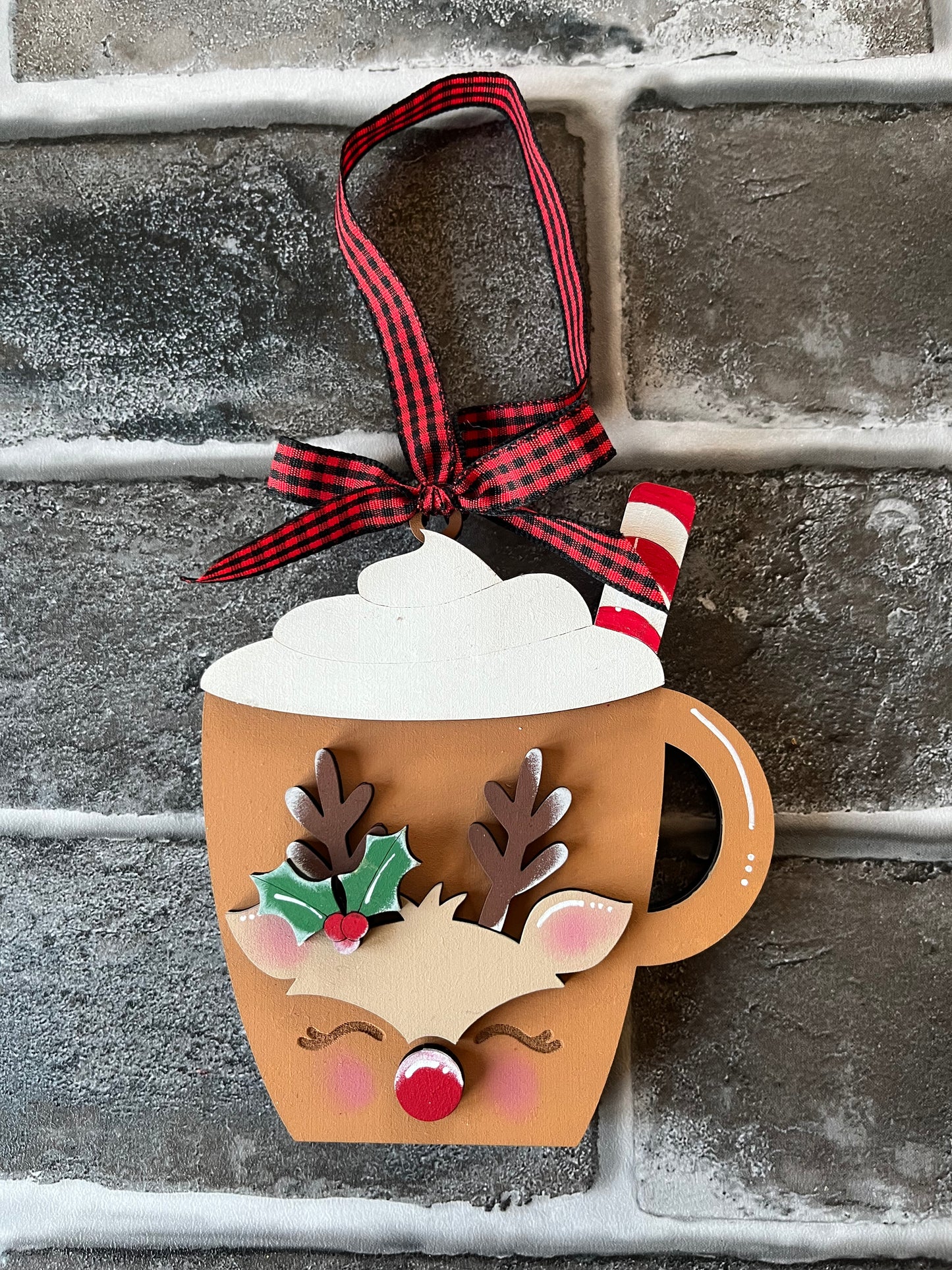 Reindeer Cocoa Cup GIFT CARD ORNAMENT