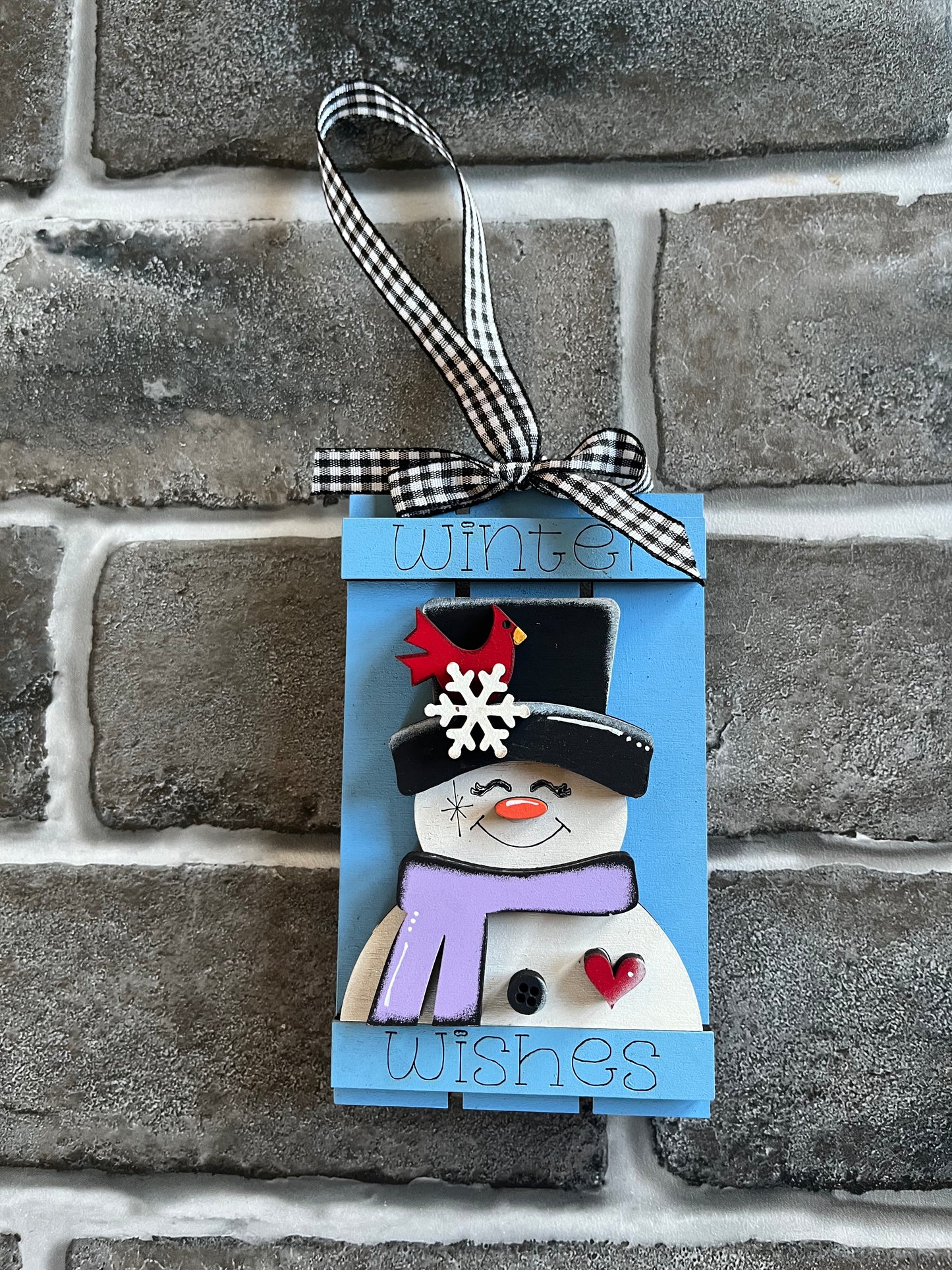 Winter Wishes Snowman GIFT CARD ORNAMENT