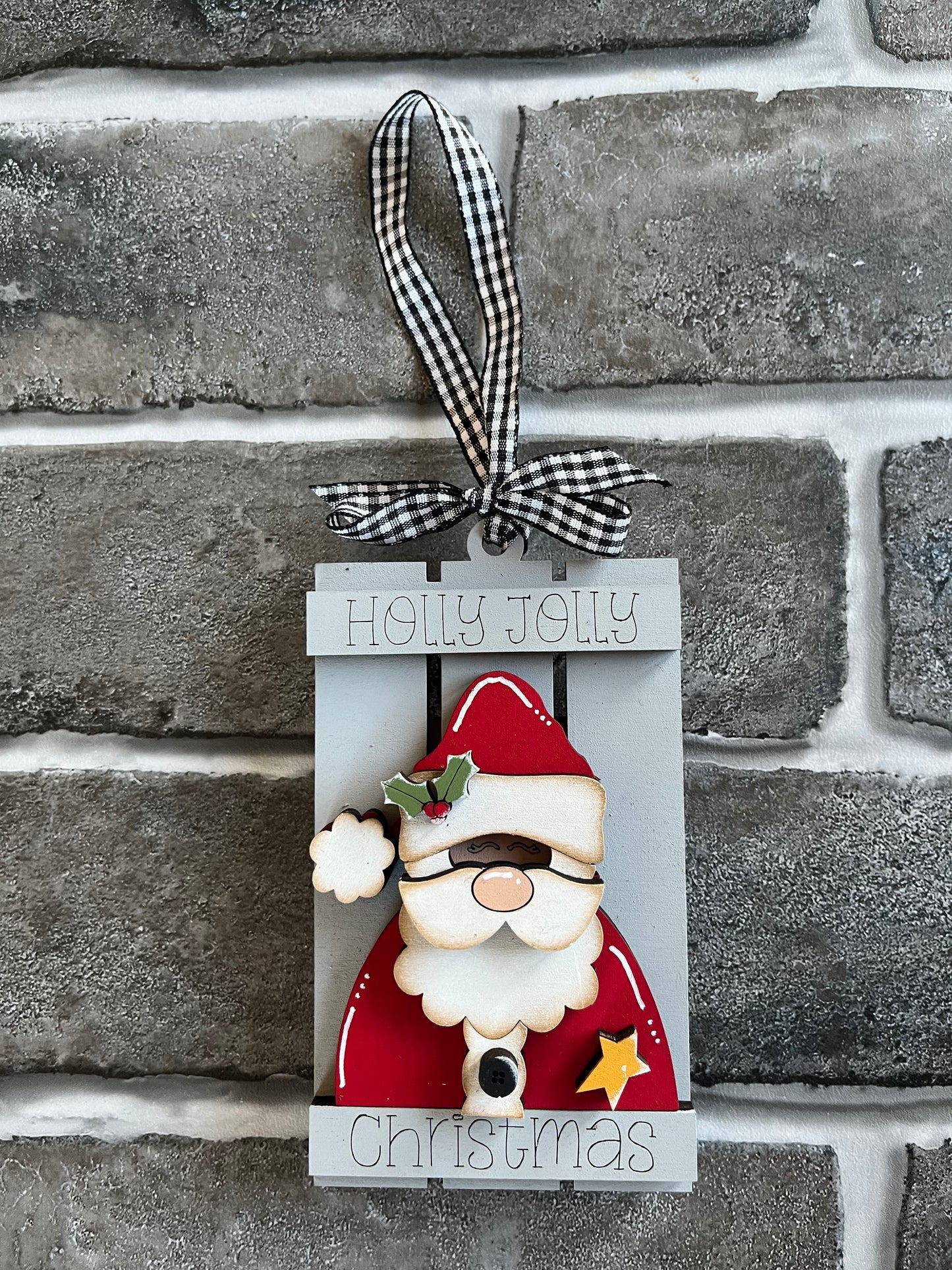 Holly Jolly Santa GIFT CARD ORNAMENT