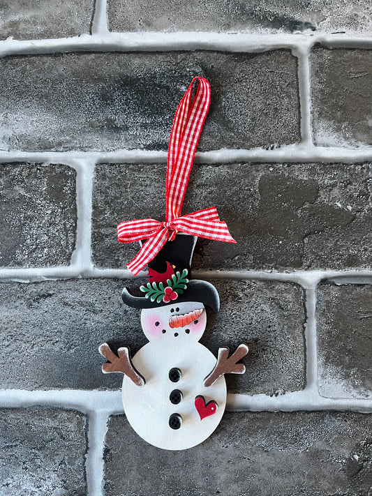 Snowman Cardinal Ornament